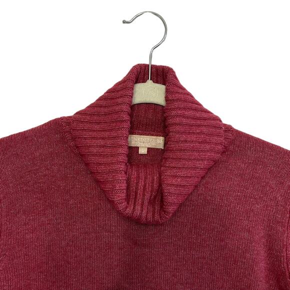 Benedetta B. Merino Wool Cashmere Turtleneck Sweater Women's L Burgundy Classic - Picture 4 of 5